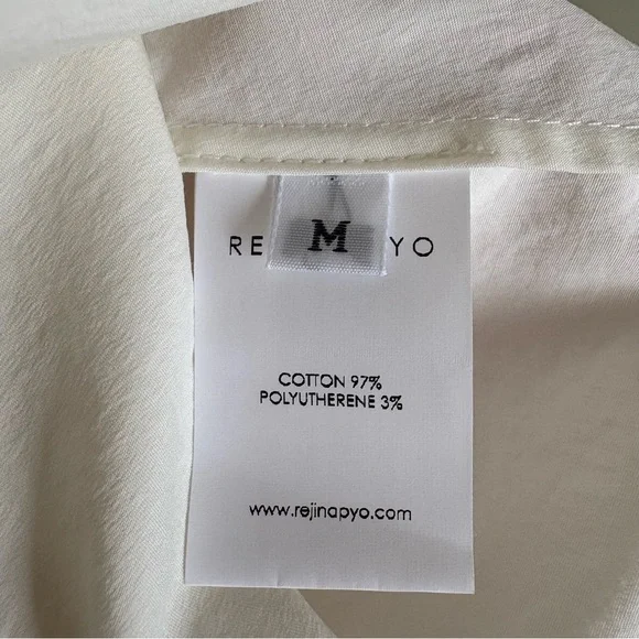 Rejina Pyo Hayley Cream Ivory Off White Puff Sleeve Blouse Tie Sleeve size M - Picture 4 of 10